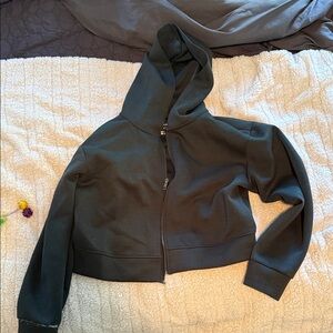 A New Day Dark Green Cropped Hoodie